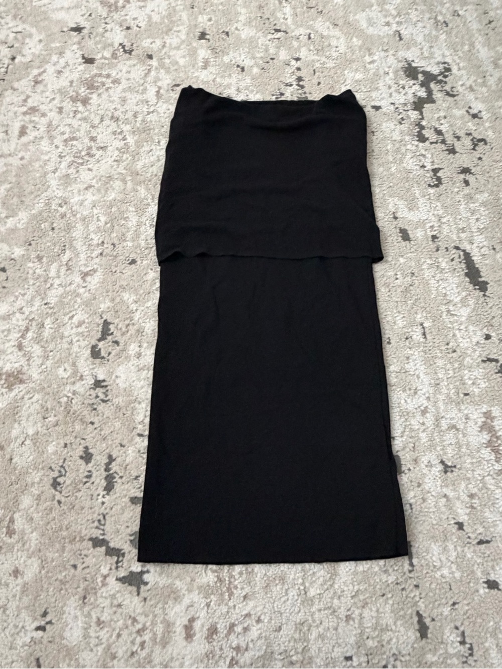 Zara Black Strapless Foldover Mini Dress Size Large